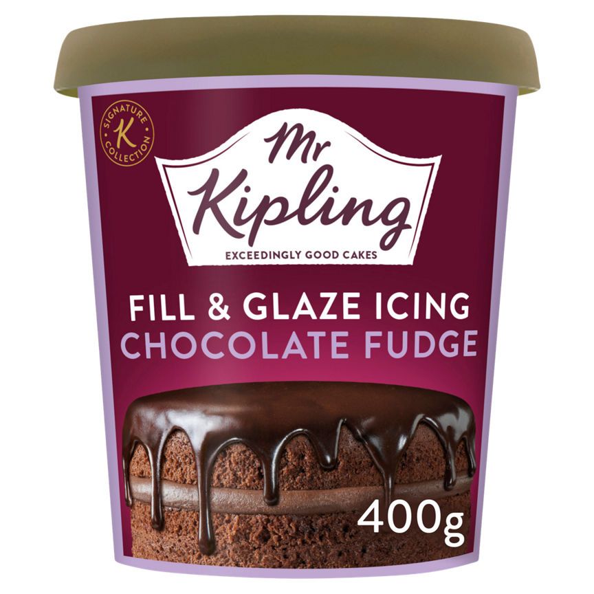 Mr Kipling Fill &amp;amp; Glaze Icing Chocolate Fudge 400g