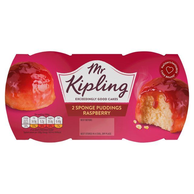 Mr Kipling Raspberry Sponge Puddings   2 per pack