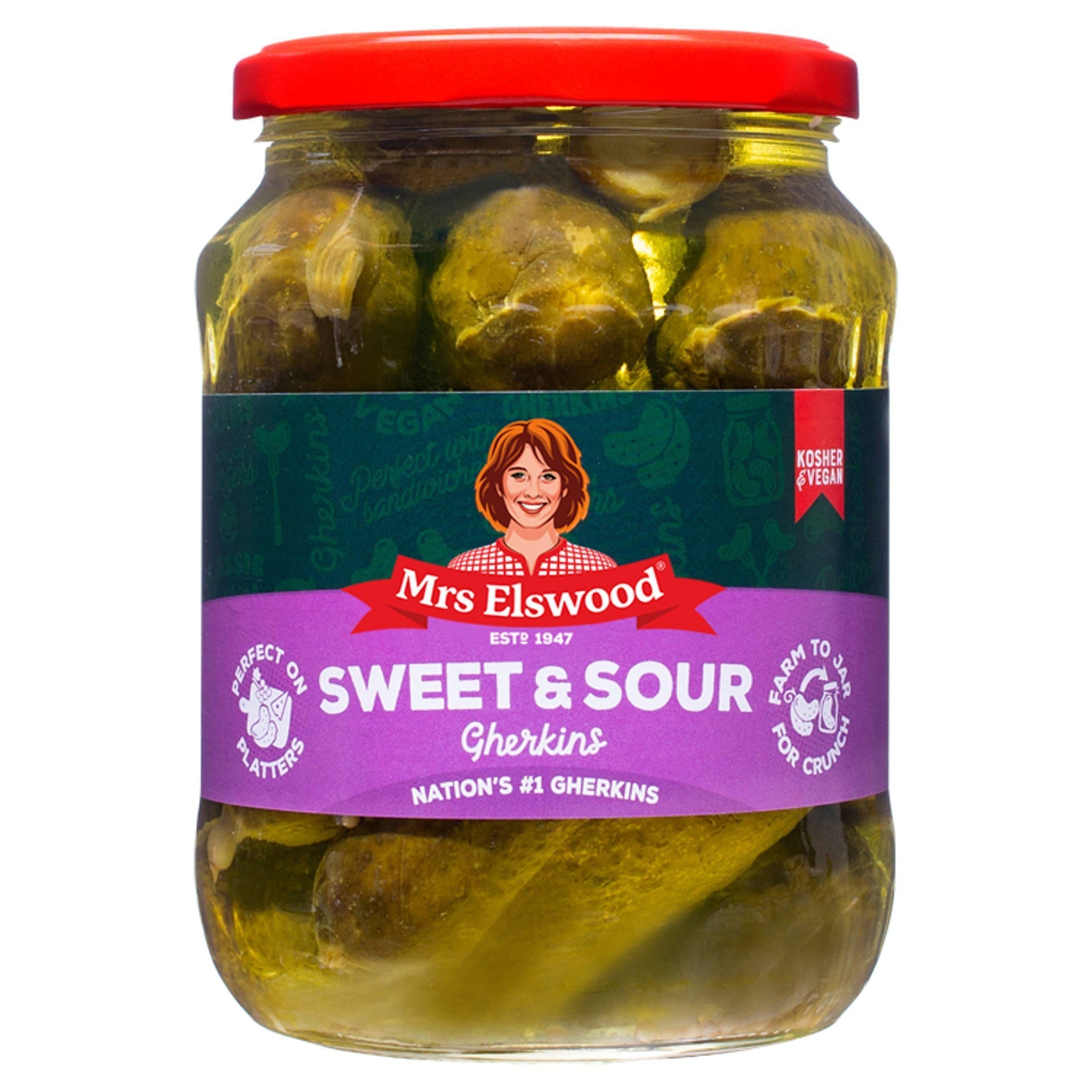 Mrs Elswood Sweet &amp;amp; Sour Cucumbers 670g (360g*)