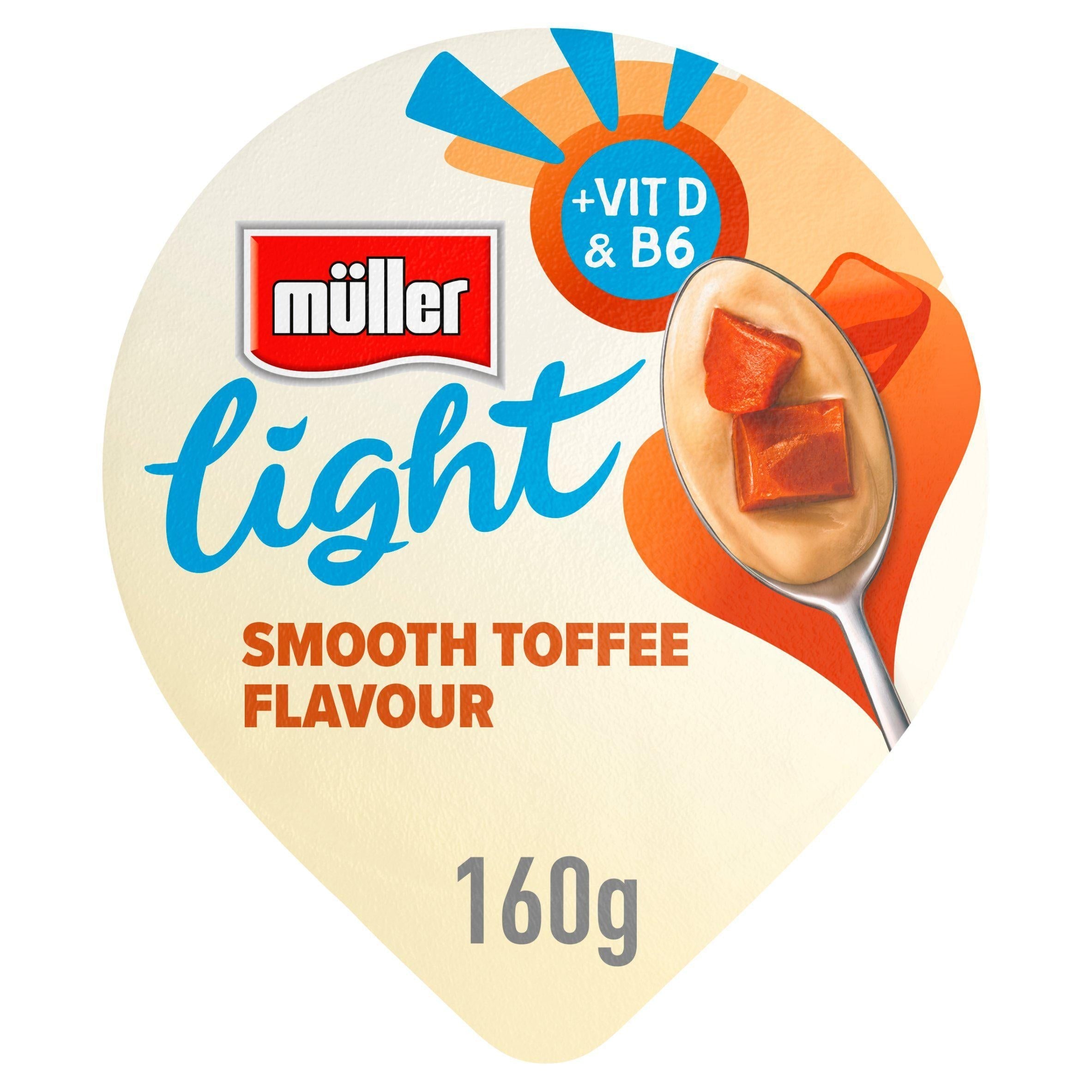 M&amp;uuml;ller Light Fat Free Smooth Toffee Yogurt 160g