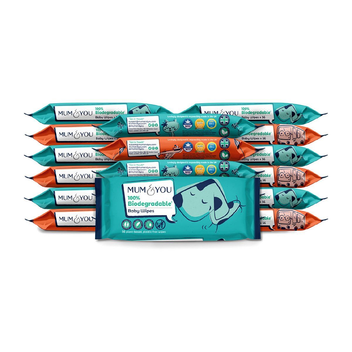 Mum &amp;amp; You 100% Biodegradable Plastic Free Wipes 18x 56 Pack