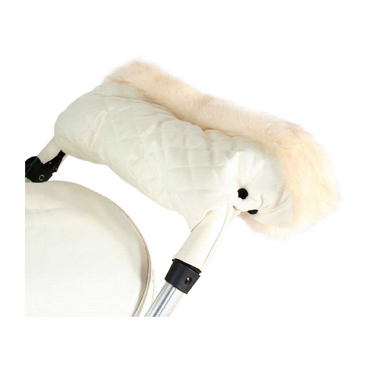 My Babiie Fur Trimmed Cream Pushchair Handmuff