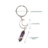 Myga Keyring - Crescent Moon &amp;amp; Amethyst