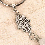 Myga Keyring - Hamsa &amp;amp; Clear Quartz