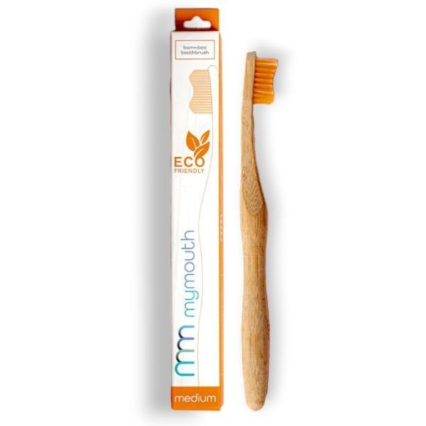 MyMouth Bamboo Toothbrush Medium Bristle Pink Orange