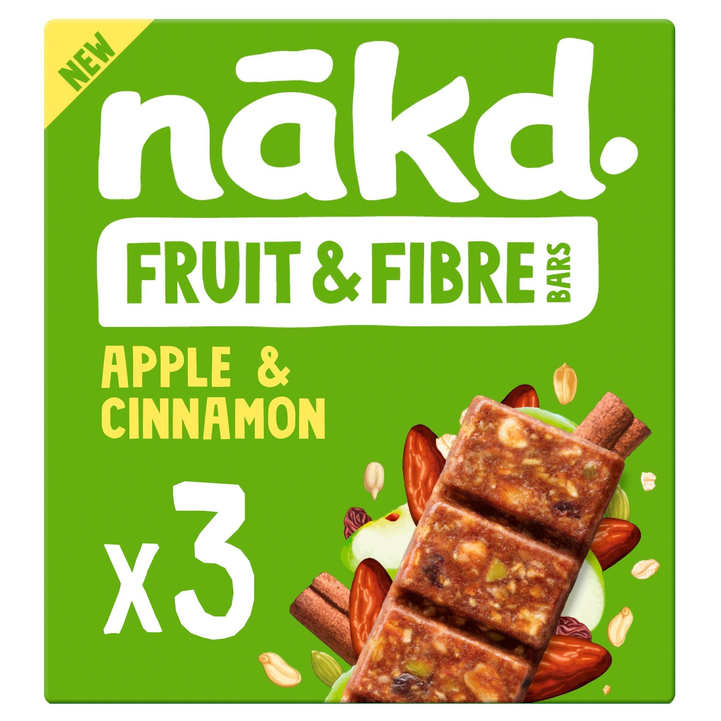 Nakd Apple Cinnamon Fruit &amp;amp; Fibre Bars 3x44g