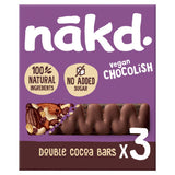 Nakd Double Cocoa Chocolish Raw Fruit &amp;amp; Nut Bars 3x