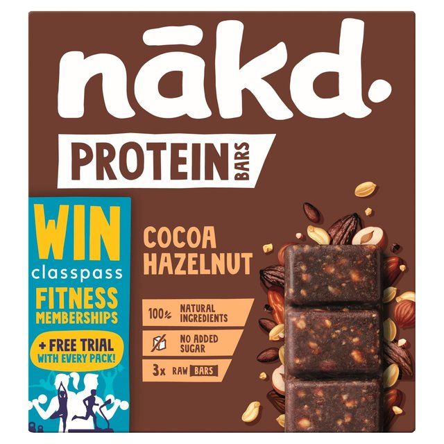 nakd. Protein Cocoa Hazelnut Multipack    3 x 45g