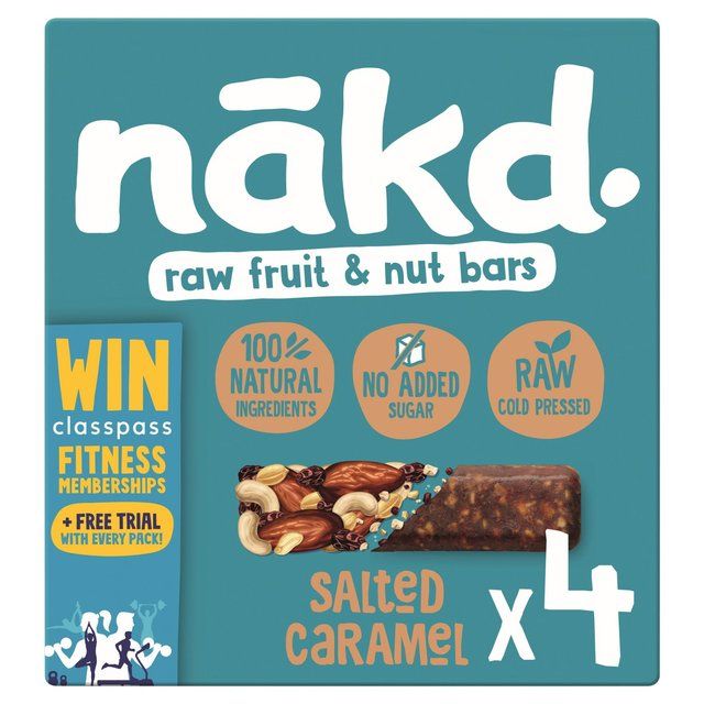 nakd. Salted Caramel Fruit &amp;amp; Nut Bars Multipack   4 x 35g