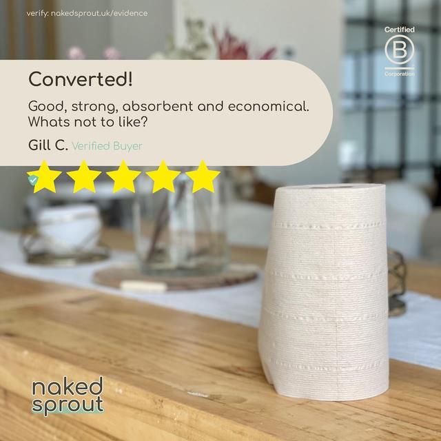 Naked Sprout Unbleached Bamboo Kitchen Roll   6 per pack