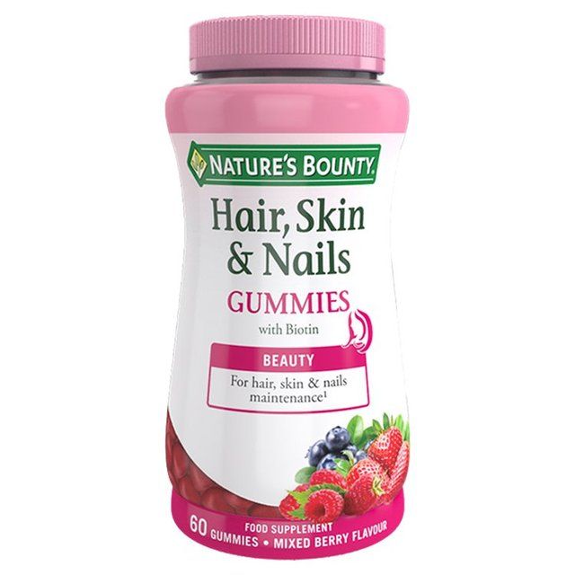 Nature's Bounty Mixed Berry Hair Skin &amp;amp; Nails with Biotin Gummies    60 per pack