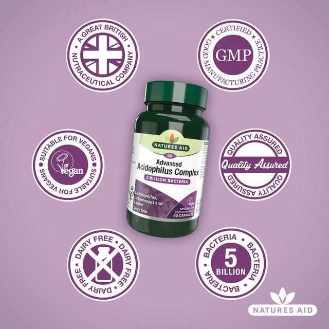 Natures Aid Advanced Acidophilus Complex Supplement Capsules    60 per pack