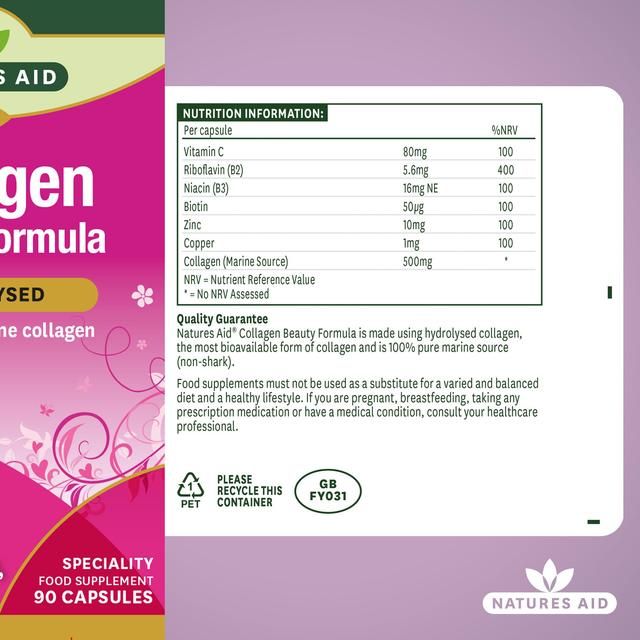 Natures Aid Collagen Beauty Formula Supplement Capsules    90 per pack