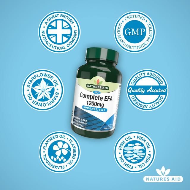 Natures Aid Complete EFA Omega's 36 &amp;amp; 9 Soft Gel Capsules    90 per pack