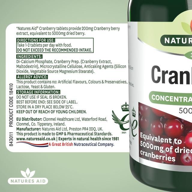 Natures Aid Cranberry Supplement Tablets 5000mg    30 per pack