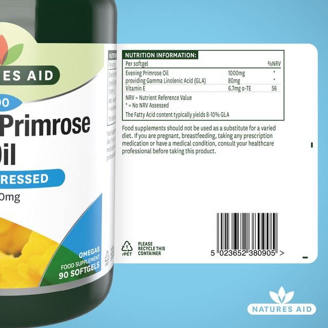 Natures Aid Evening Primrose Oil Soft Gel Capsules 1000mg