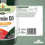 Natures Aid High Strength Vitamin D3 Tablets 1000iu    90 per pack