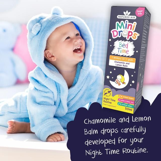 Natures Aid Mini Drops Bed Time (Chamomile &amp;amp; Lemon Balm)   50ml