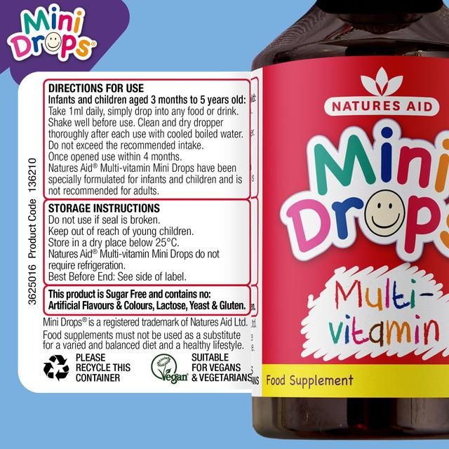 Natures Aid Mini Drops Multivitamin for Infants &amp;amp; Children   50ml
