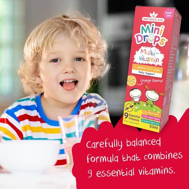 Natures Aid Mini Drops Multivitamin for Infants &amp;amp; Children   50ml