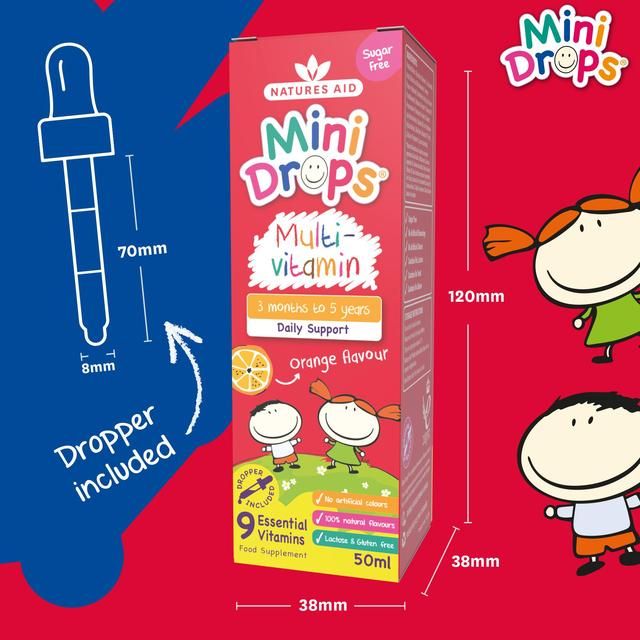 Natures Aid Mini Drops Multivitamin for Infants &amp;amp; Children   50ml