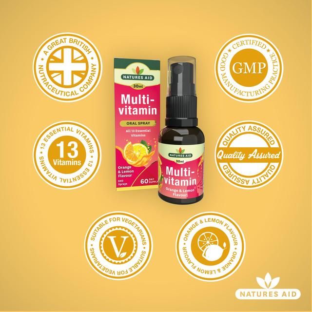Natures Aid Multivitamin Oral Spray (Orange &amp;amp; Lemon Flavour)   30ml