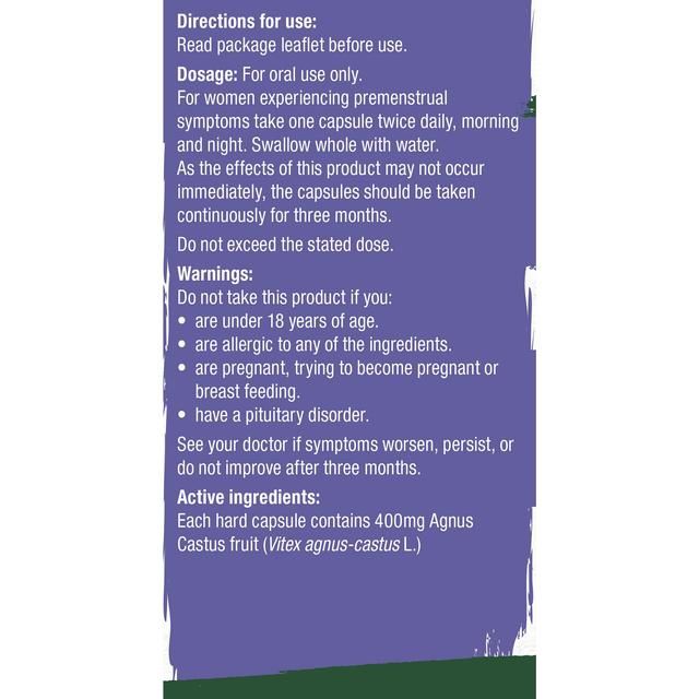 Natures Aid PremEeze Agnus Castus Capsules 400mg   60 per pack