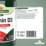 Natures Aid Super Strength Vitamin D3 Tablets 4000iu    60 per pack