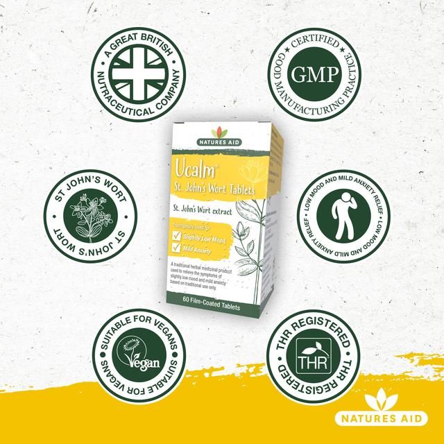 Natures Aid Ucalm 300mg T St John's Wort Extract Tablets    60 per pack