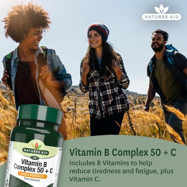 Natures Aid Vitamin B Complex 50 + C Supplement Tablets    30 per pack