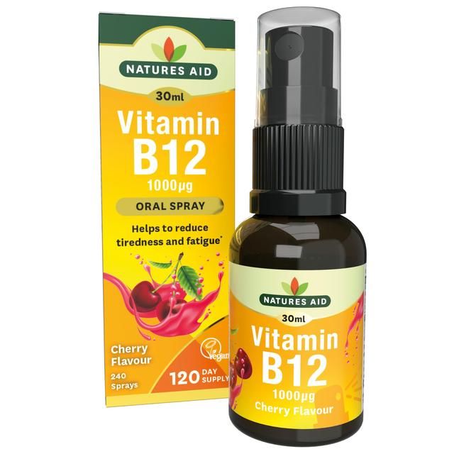 Natures Aid Vitamin B12 1000iu Oral Spray (Cherry Flavour)   30ml