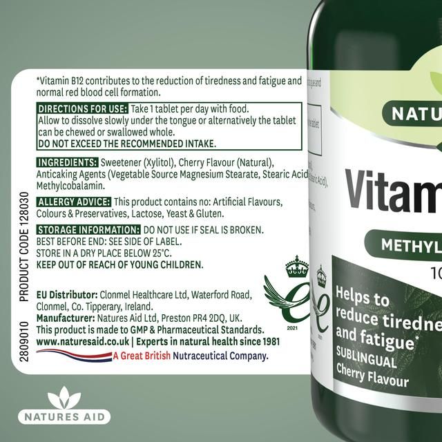 Natures Aid Vitamin B12 Supplement Tablets 1000ug    90 per pack