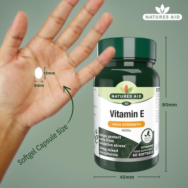 Natures Aid Vitamin E Supplement Soft Gels 400iu    60 per pack
