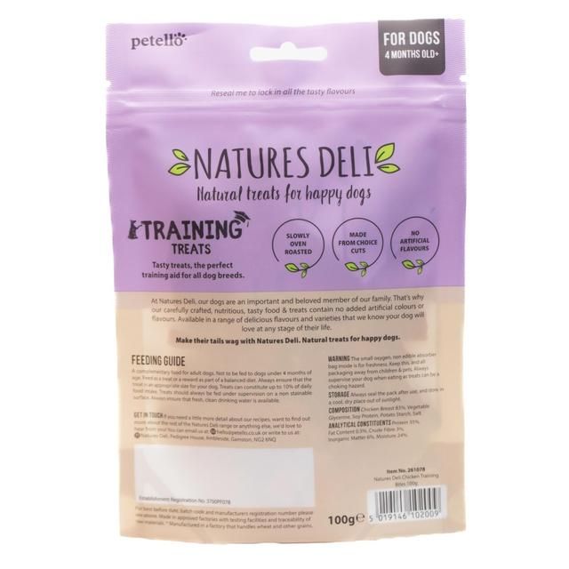 Natures Deli Chicken Training Bites Dog Treats   100g