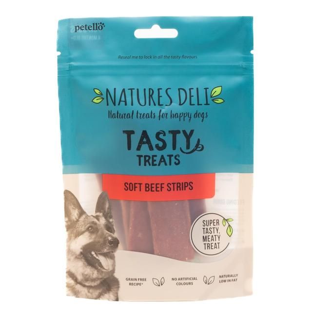 Natures Deli Soft Beef Strips Dog Treats   100g