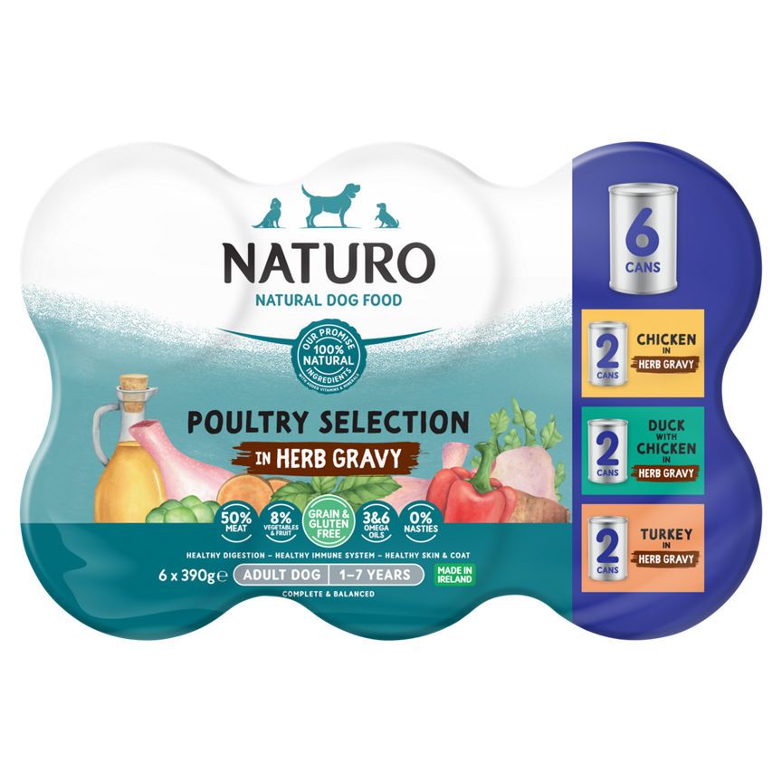 Naturo Grain &amp;amp; Gluten Free Mixed Selection in Gravy Adult Dog Food Tins