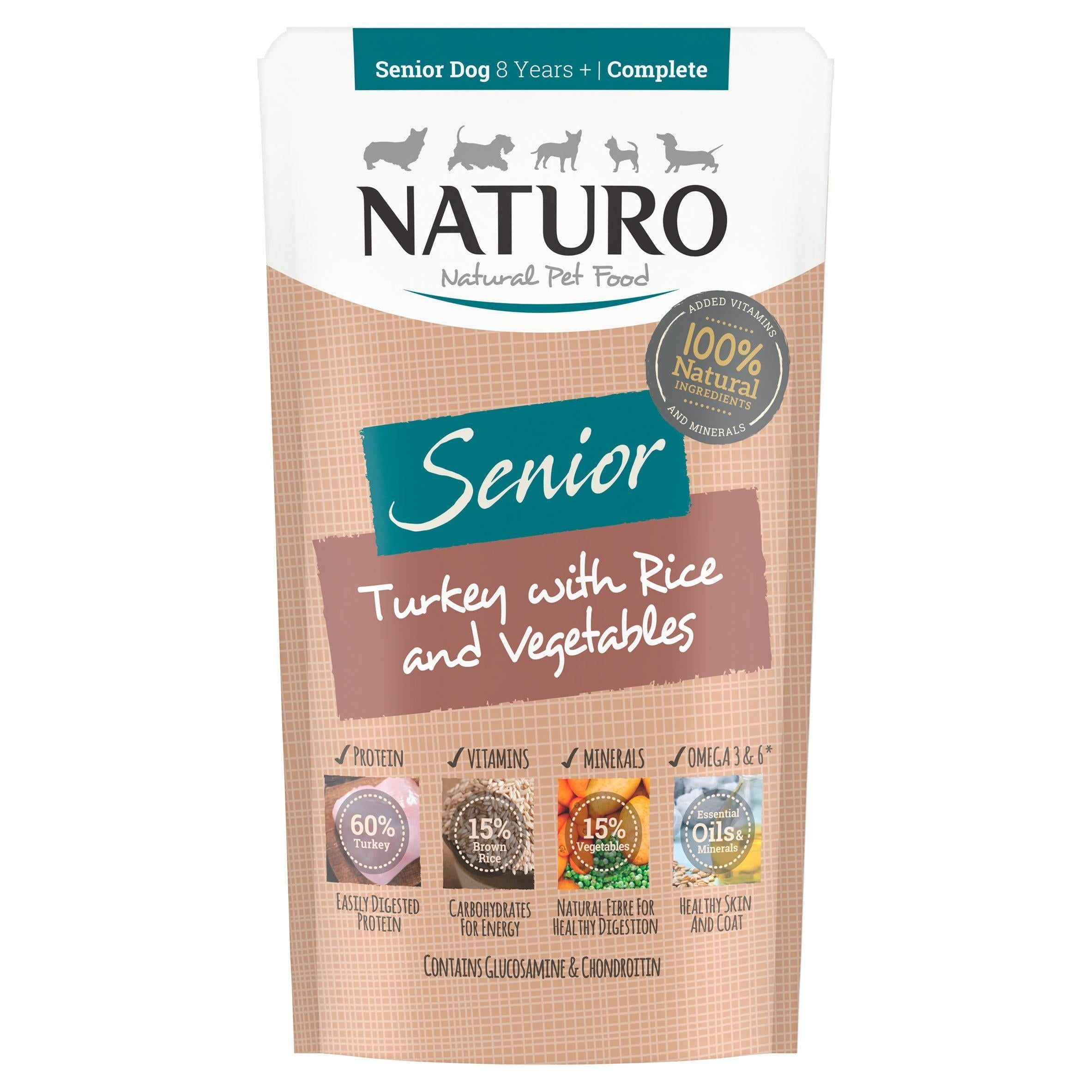 Naturo Natural Pet Food Turkey with Rice &amp;amp; Vegetables Senior Dog 8 Years 150g