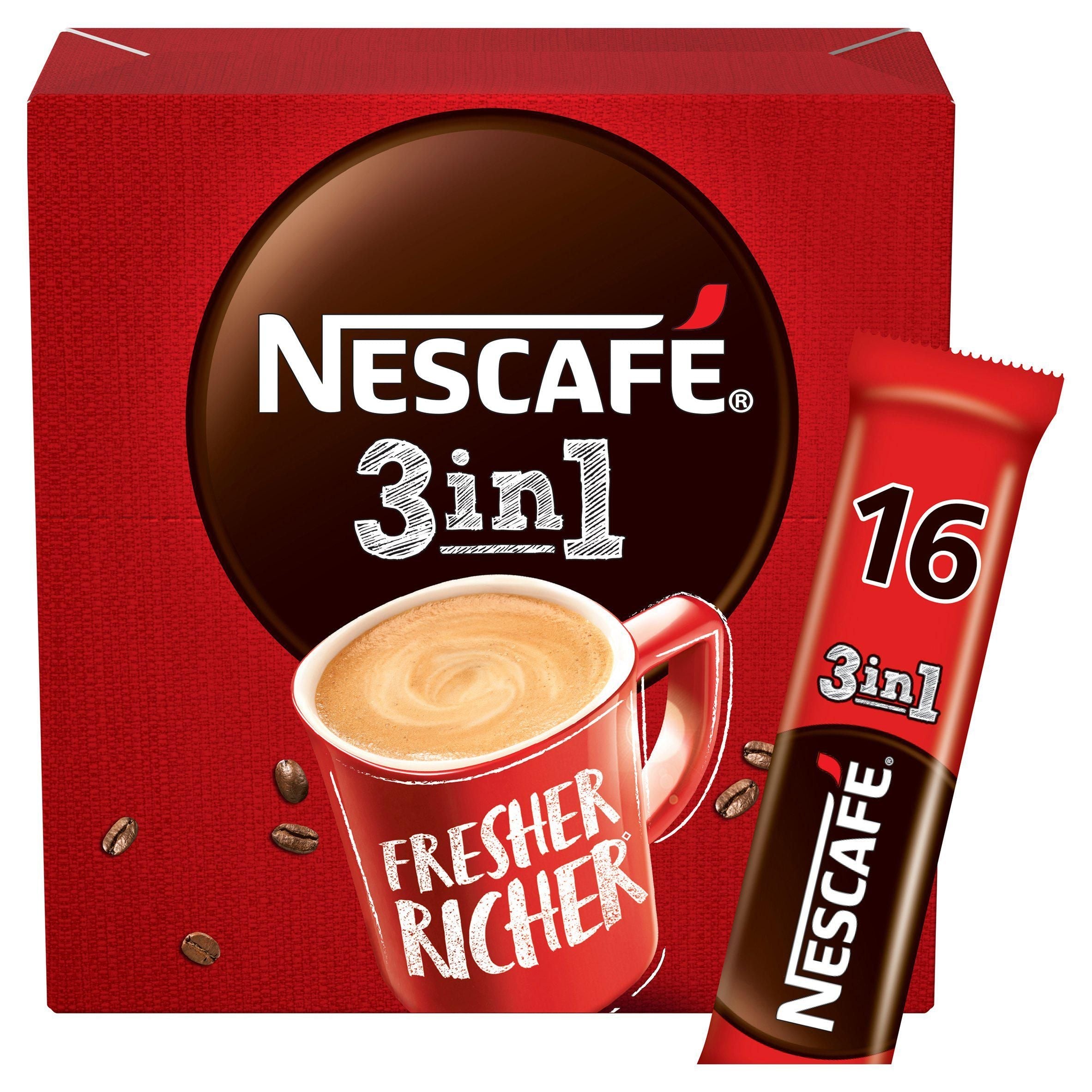 Nescaf&amp;eacute; 3 In 1 Instant Coffee Sachets 16x16g