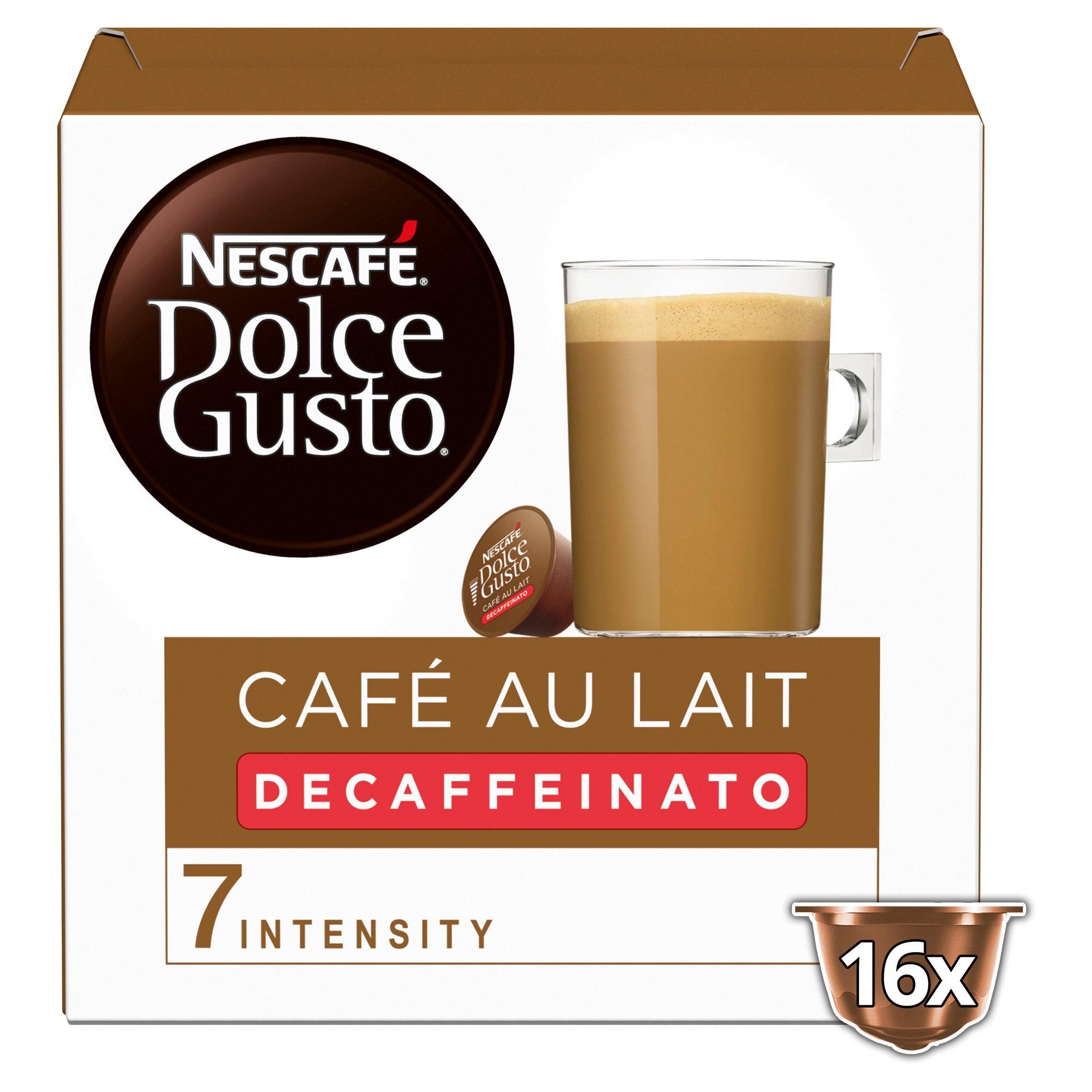 Nescaf&amp;eacute; Dolce Gusto Caf&amp;eacute; Au Lait Decaffeinated Coffee x16 Pods, 16 Drinks