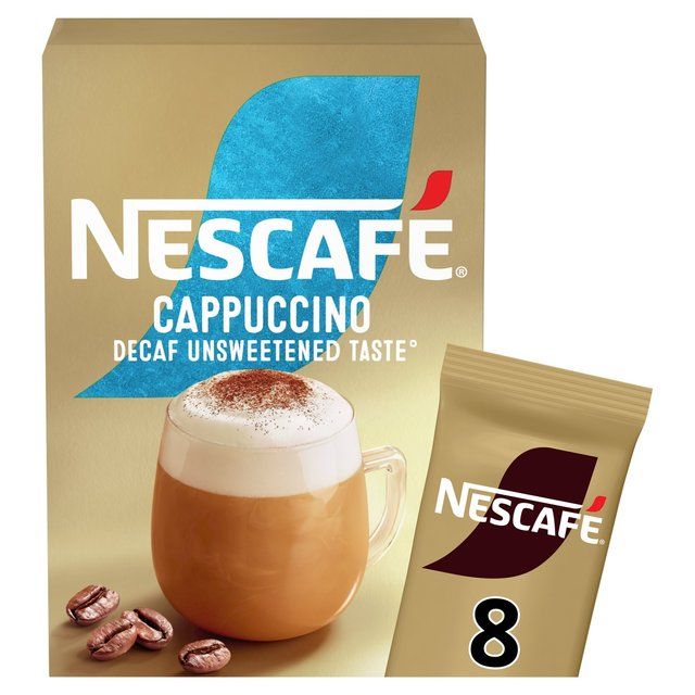 Nescafe Gold Decaff Cappuccino Unsweetened Instant Coffee 8 Sachets    8 per pack