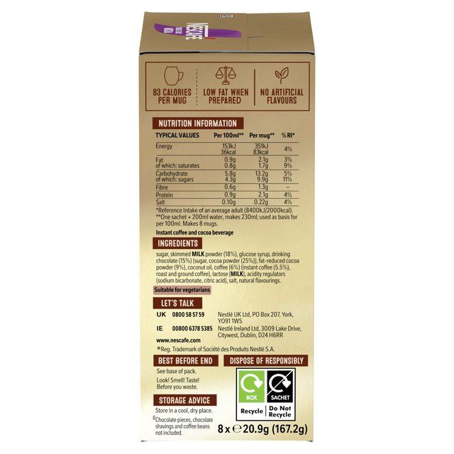 Nescafe Gold Double Choca Mocha Instant Coffee 8 Sachets   8 per pack