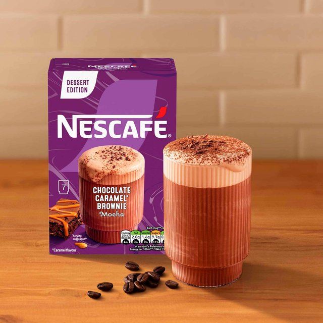 Nescafe Gold Frothy Coffee Chocolate Caramel Brownie Iced 7 sachets   6 x 149g