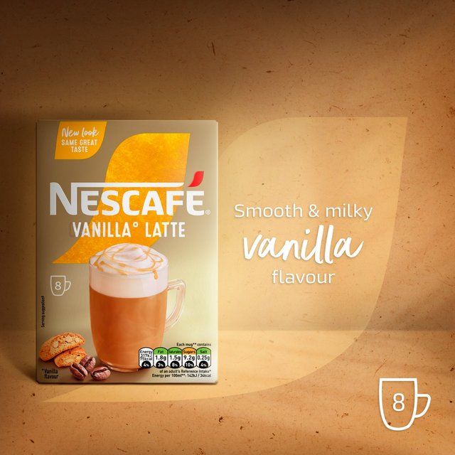 Nescafe Gold Vanilla Latte Instant Coffee 8 Sachets   8 per pack