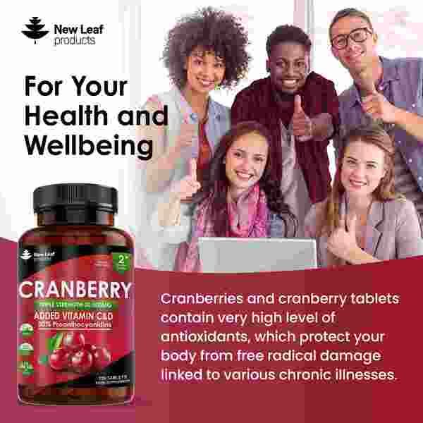 New Leaf Cranberry Tablets 3x Strength 30,000mg +Vitamin C&amp;amp;D