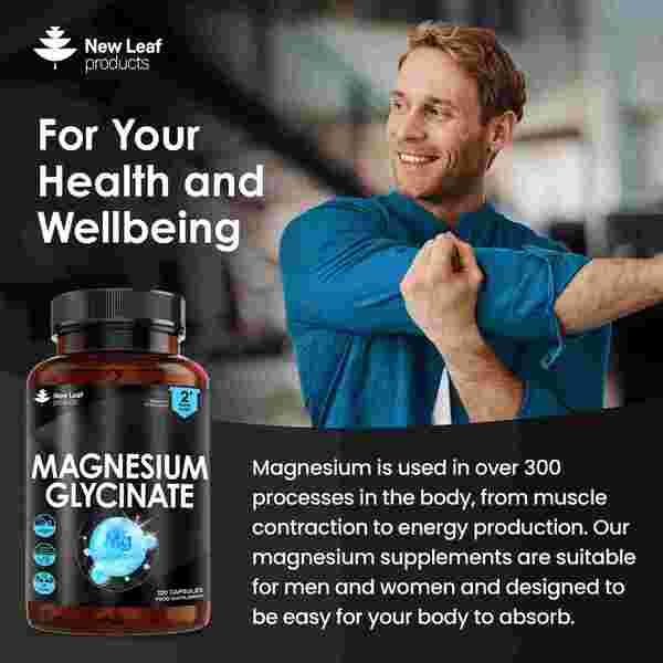 New Leaf Magnesium Glycinate High Strength Capsules 1040mg