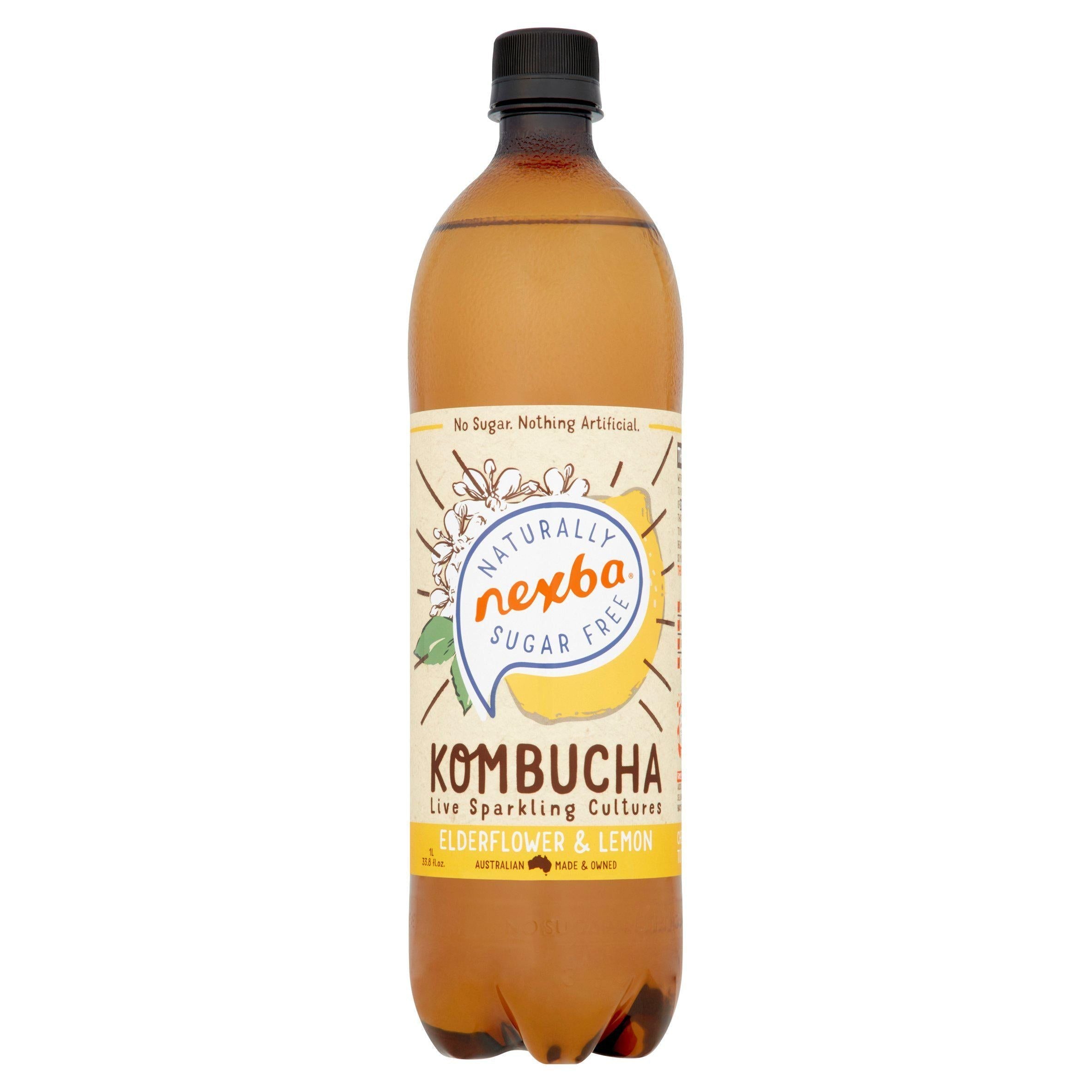 Nexba&amp;nbsp;Naturally Sugar Free&amp;nbsp;Elderflower &amp;amp; Lemon Kombucha 1L