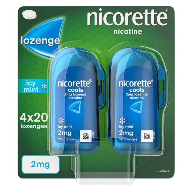 Nicorette Lozenges Icy Mint 2mg Cools   4 x 20 per pack