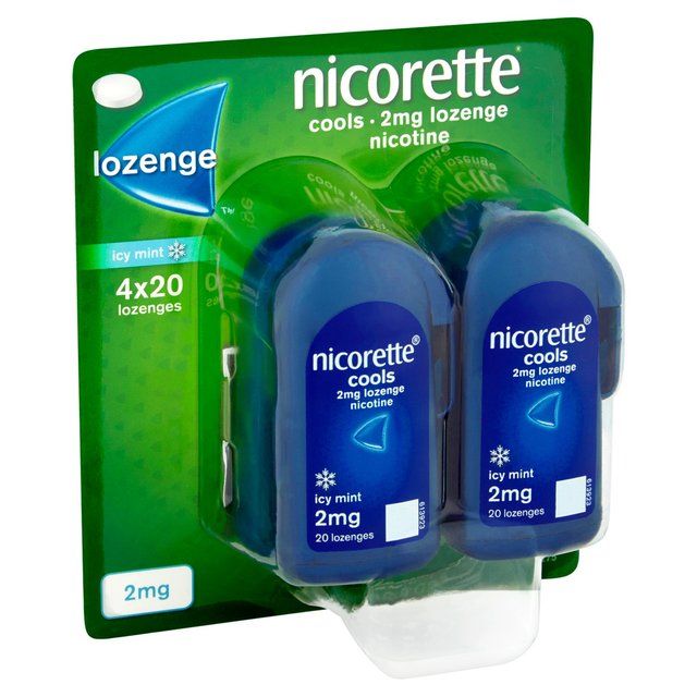 Nicorette Lozenges Icy Mint 2mg Cools   4 x 20 per pack