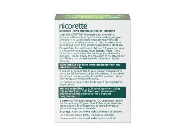 Nicorette&amp;reg; Microtab 2mg Nicotine 100 Tablets (Stop Smoking)