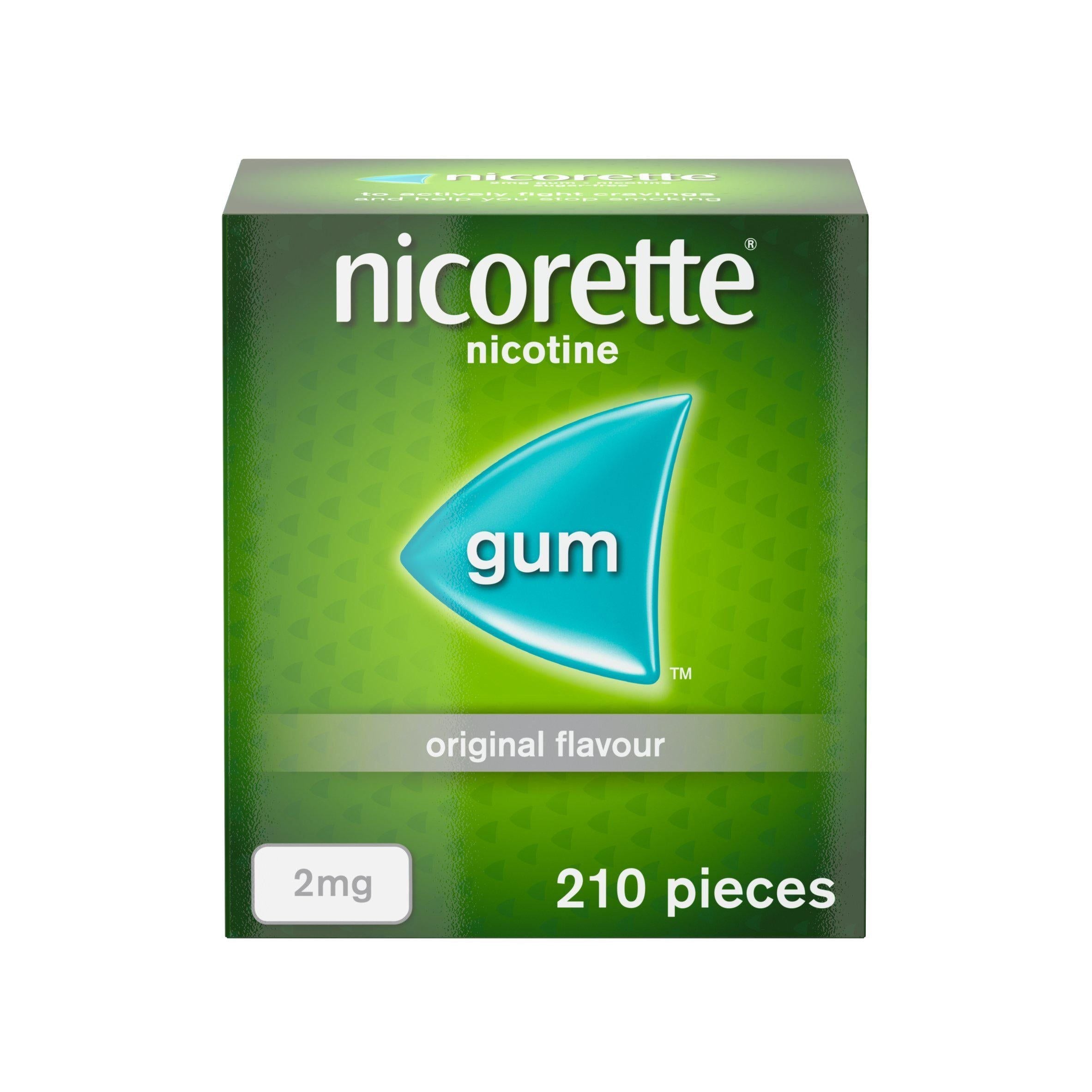 Nicorette&amp;reg; Original Flavour Sugar Free Gum 2mg x210 Pieces (stop smoking aid)